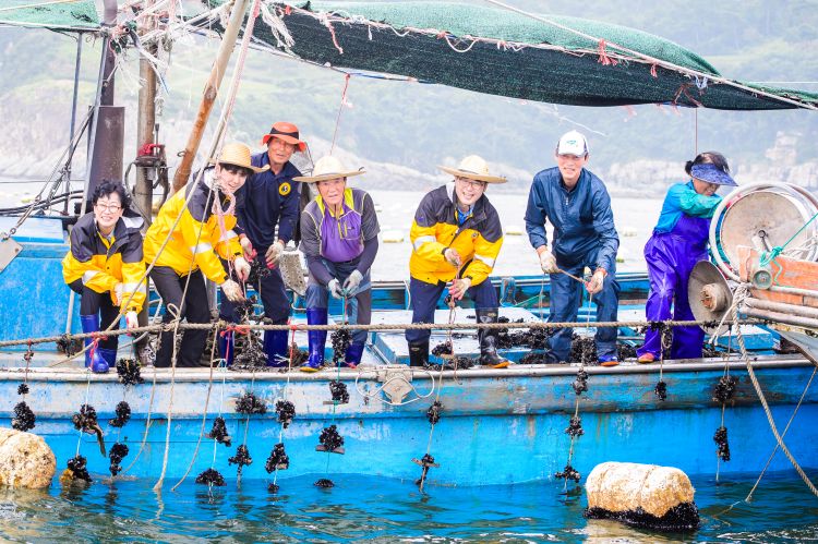 장충남 남해군수, 홍합양식 현장체험